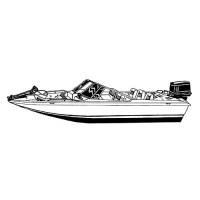 Carver 77318F10 Fish & Ski With Walk-Thru Windshield, 18'6, Poly-Flex Ii Slate Gray O/B - 77318F10 - 500-77318F10F1